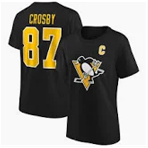 T-SHIRT NHL PITTSBURG NOIR CROSBY JR