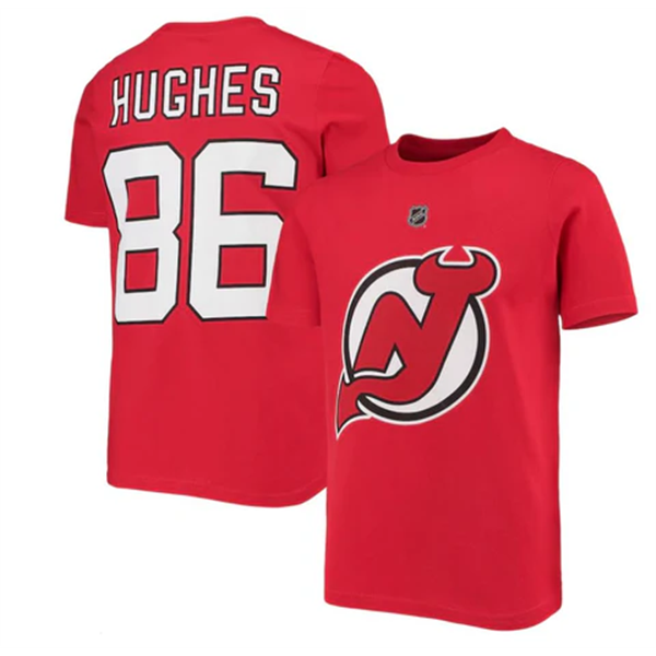 T-SHIRT NHL NEW JERSEY RED HUGHES JR