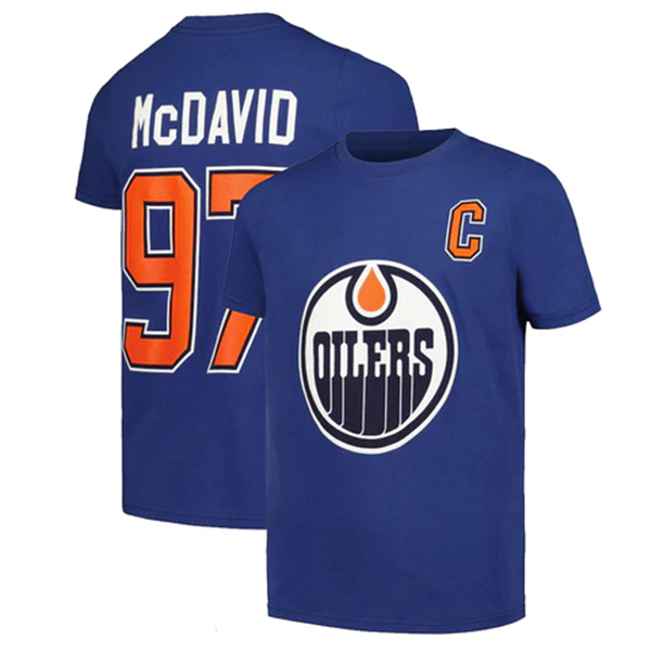 T-SHIRT NHL EDMONTON BLEU McDAVID JR