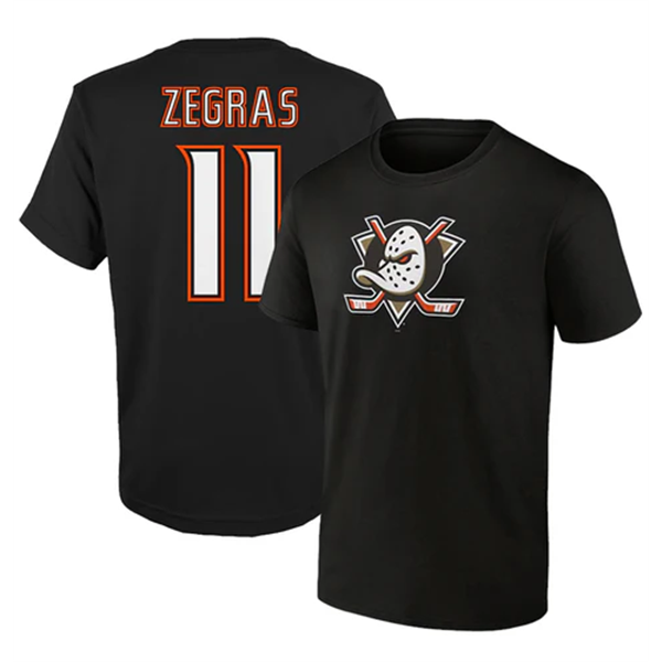 T-SHIRT NHL ANAHEIM BLACK ZEGRAS JR